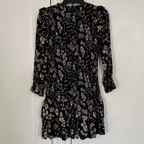 WALTER BAKER Floral Short Dress Long Sleeves with Ruffle, Size Small - Picture 3 of 7